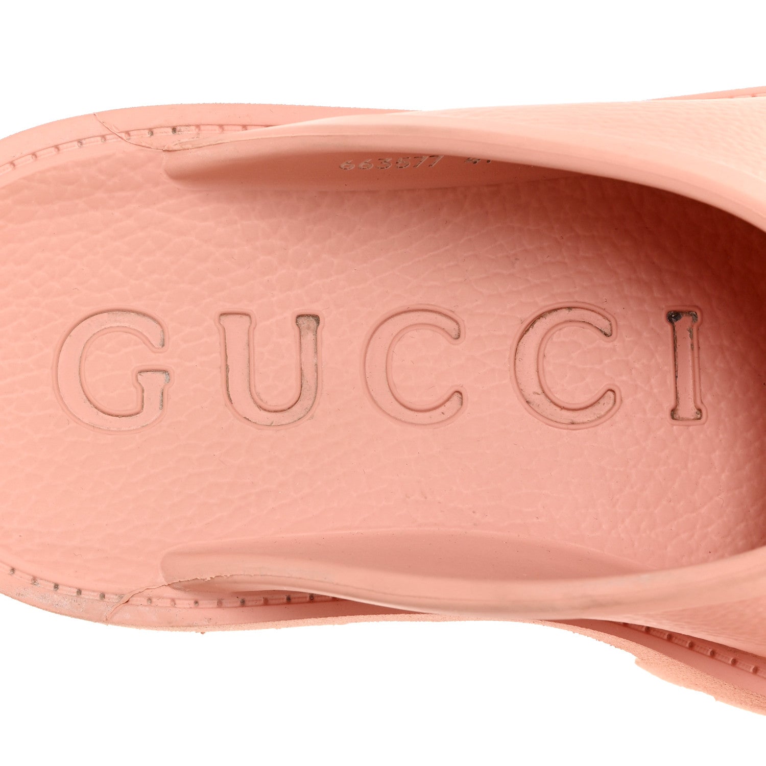 Rubber GG Monogram Perforated Elea Platform 55mm Lug Sole Sandals 41 Peachy Chic