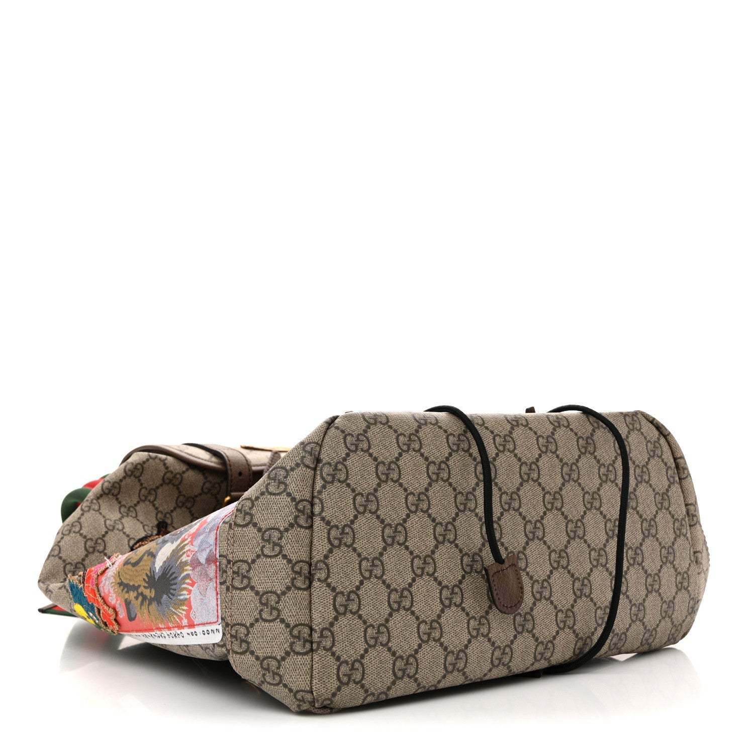 Soft GG Supreme Monogram Courrier Web Double Buckle Backpack Beige New Acero