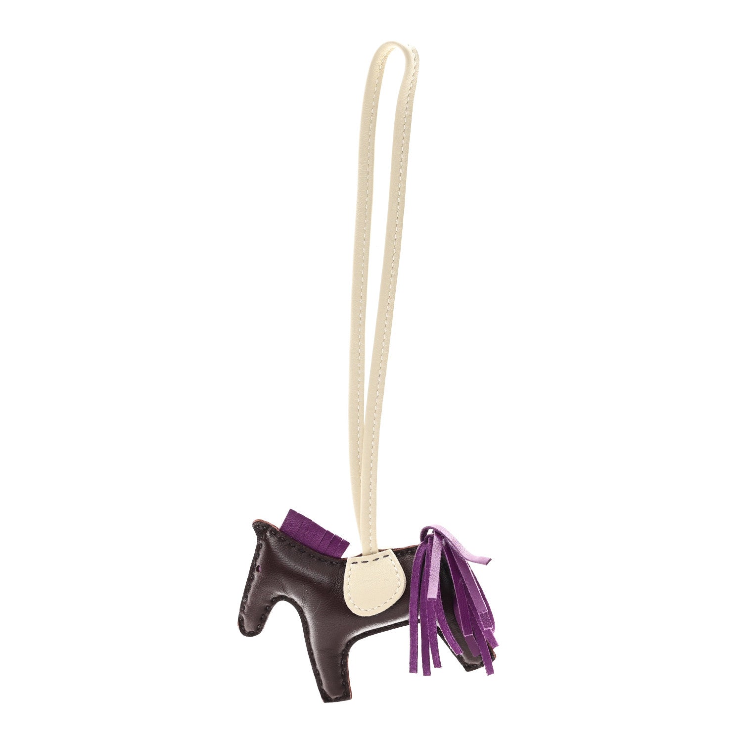 Milo Lambskin Grigri Rodeo Horse Bag Charm PM Rouge Sellier Craie Violet