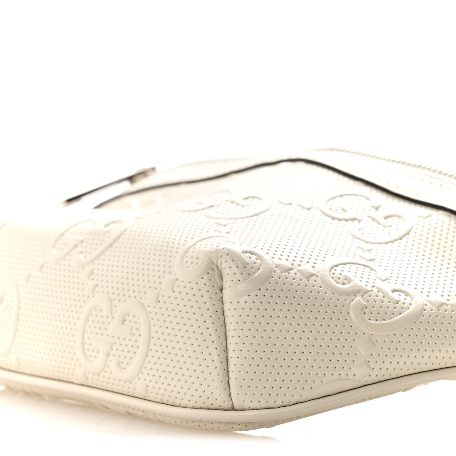 Calfskin GG Tennis Embossed Belt Bag Mystic White