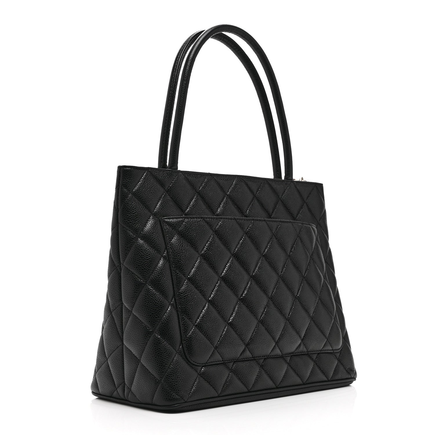 Caviar Quilted Medallion Tote Black