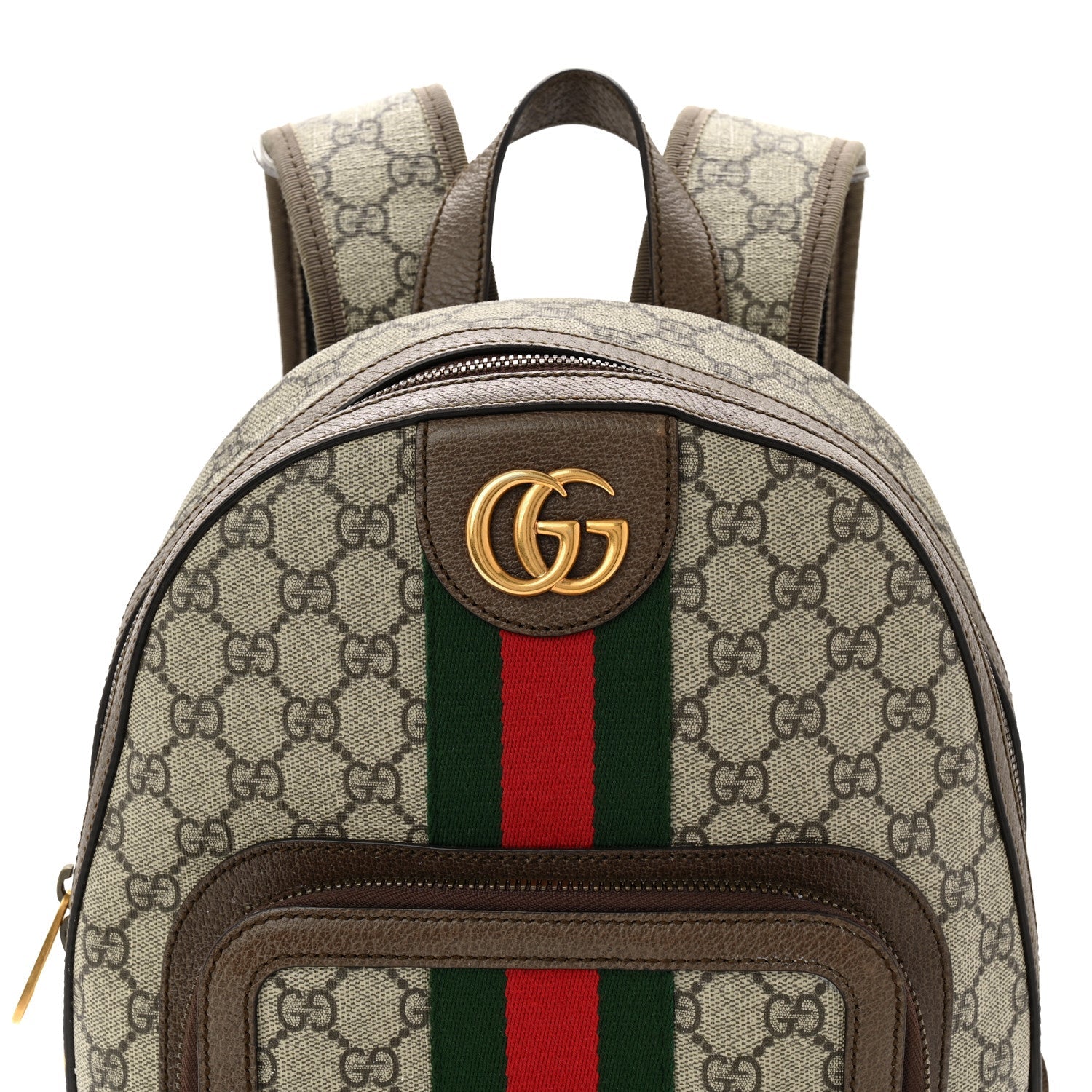 GG Supreme Monogram Calfskin Web Small Ophidia Day Backpack Beige Ebony New Acero
