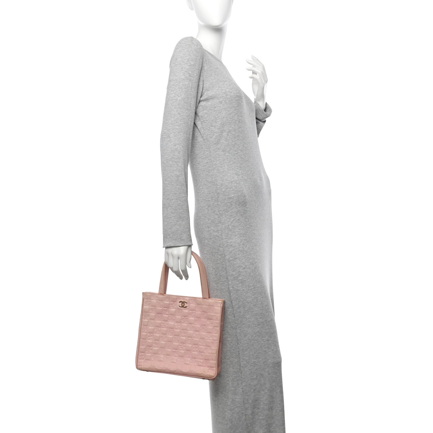 Lambskin Precious Symbols Shopping Tote Pink