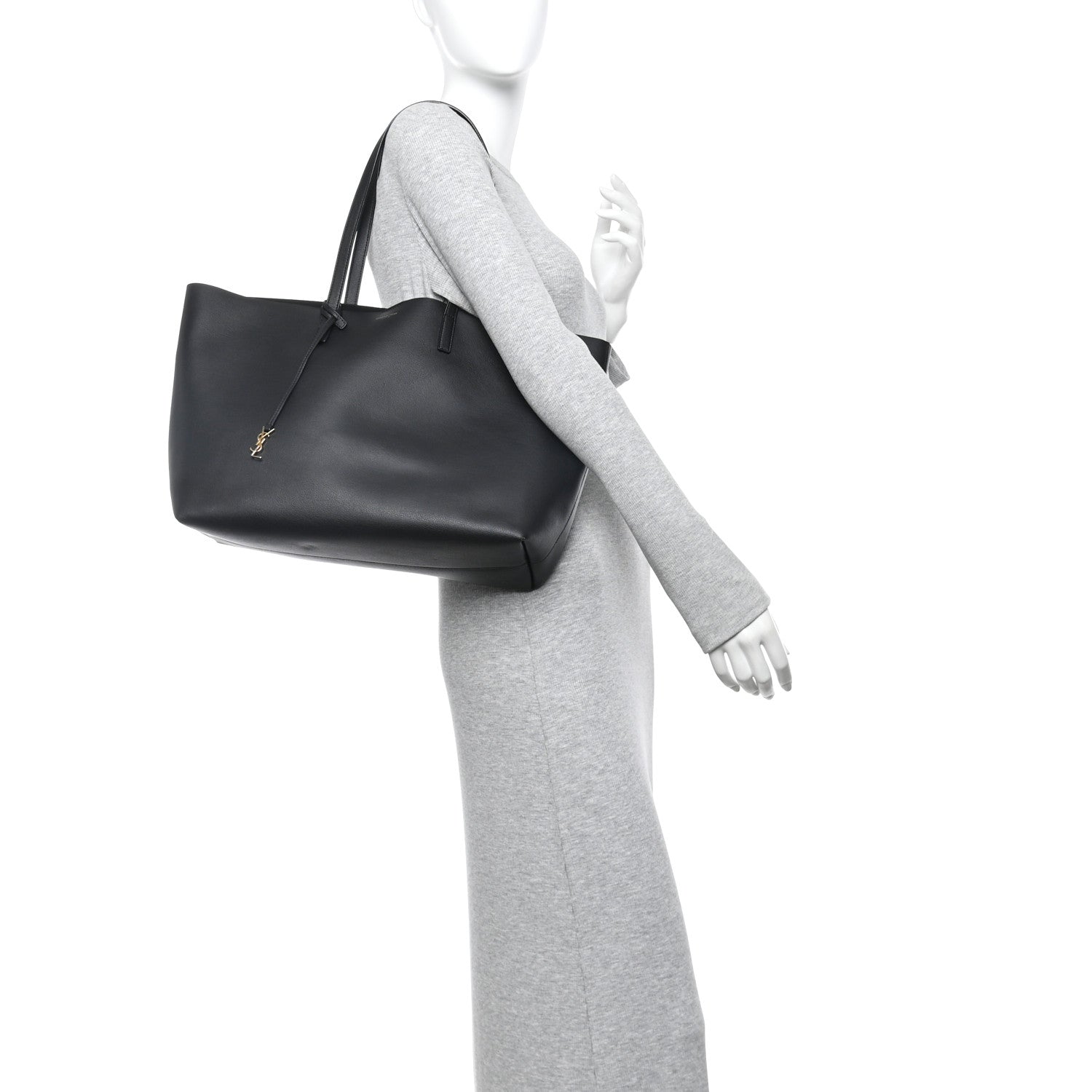Calfskin Large Shopping Tote Black