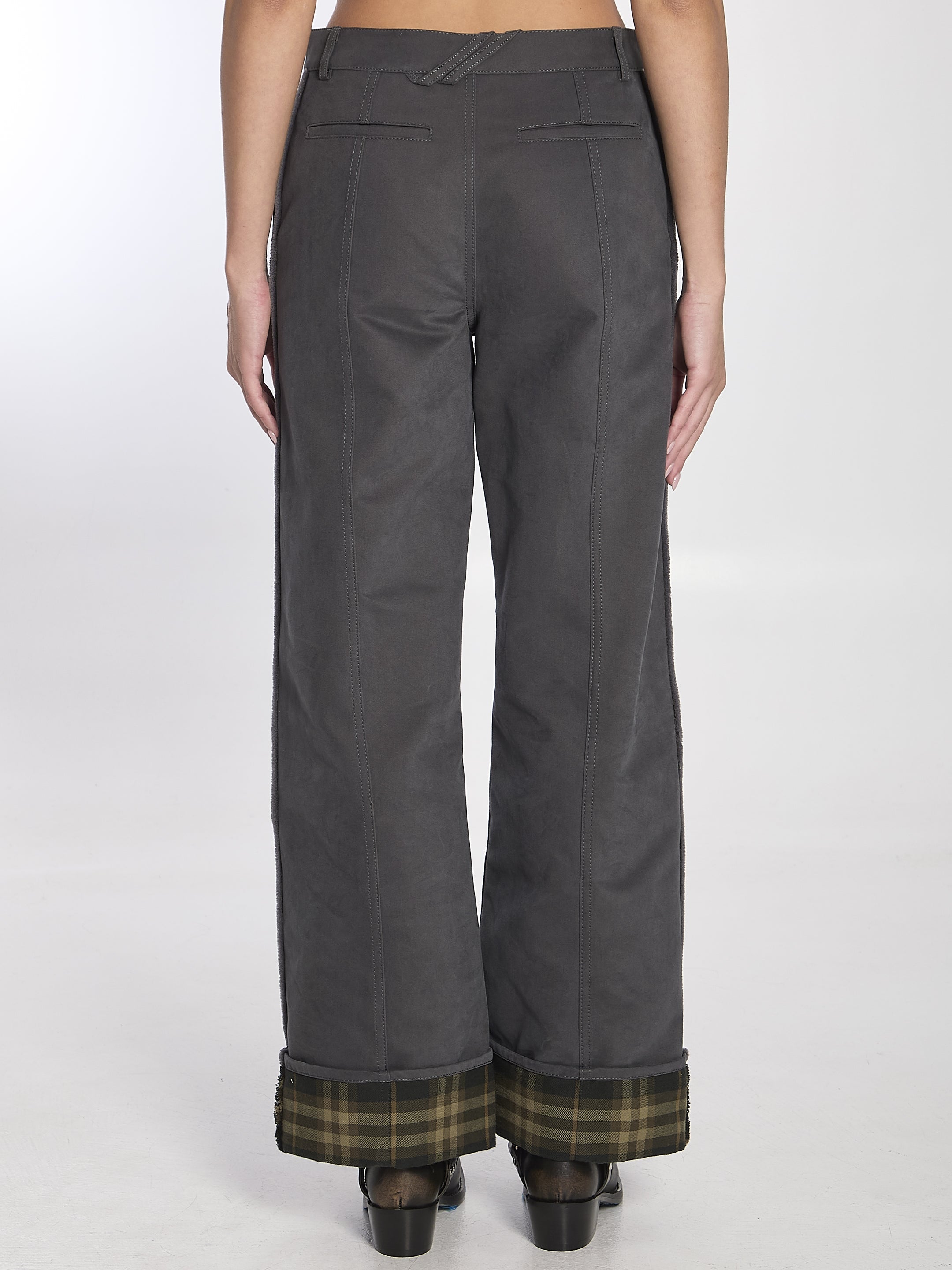 trousers in cotton and nylon