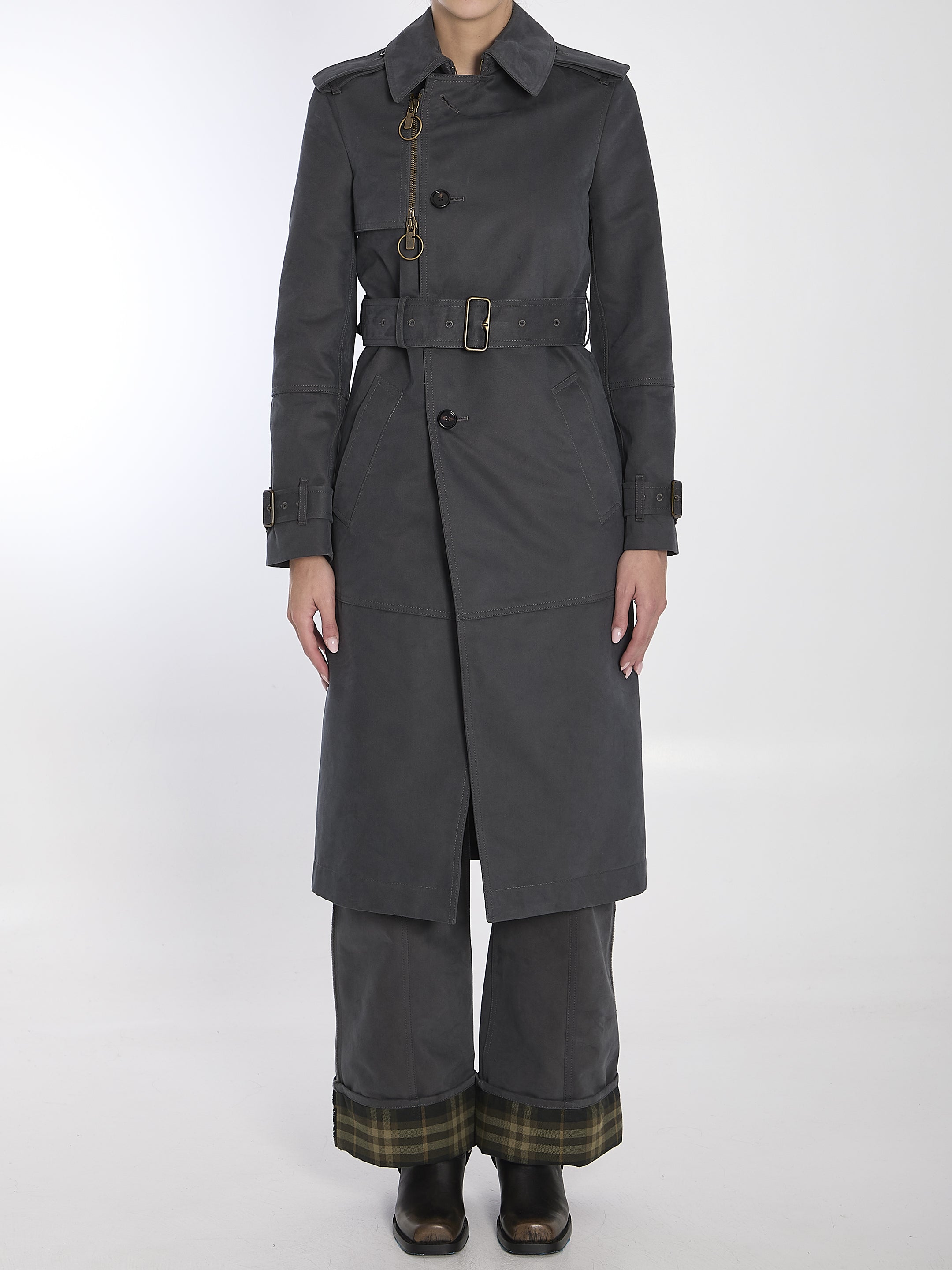 trousers in cotton and nylon