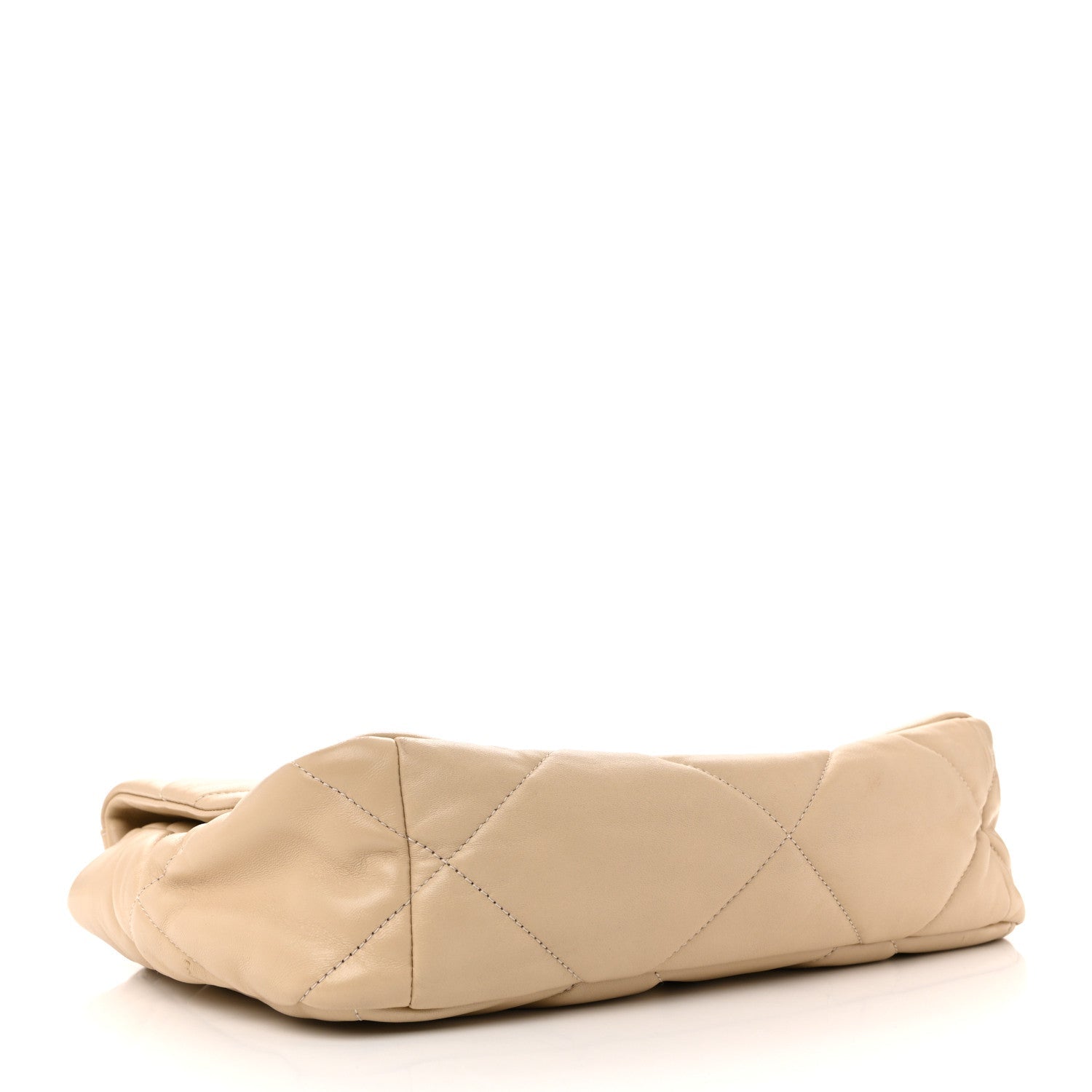 Lambskin Quilted Large Chanel 19 Flap Beige