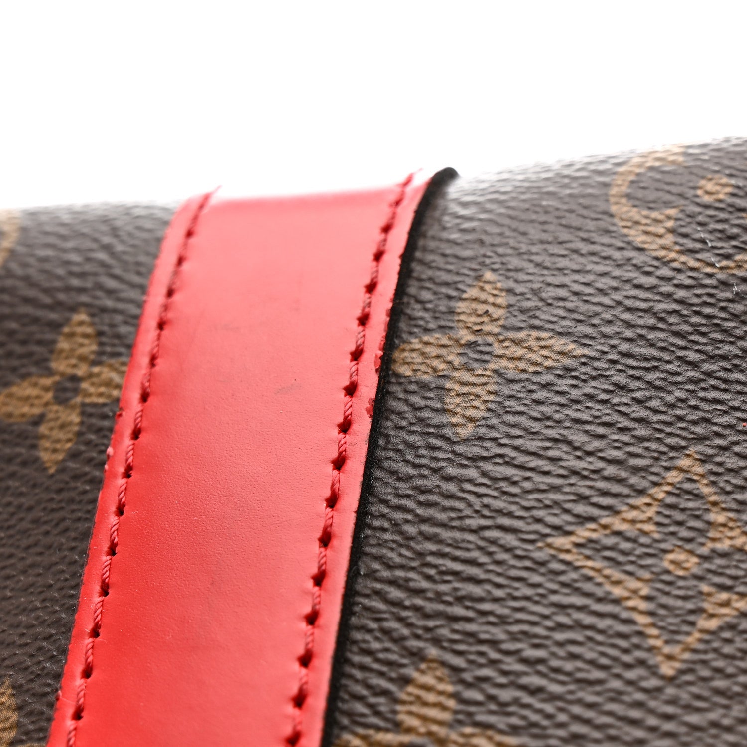 Calfskin Monogram Keepall Bandouliere 50 Coquelicot