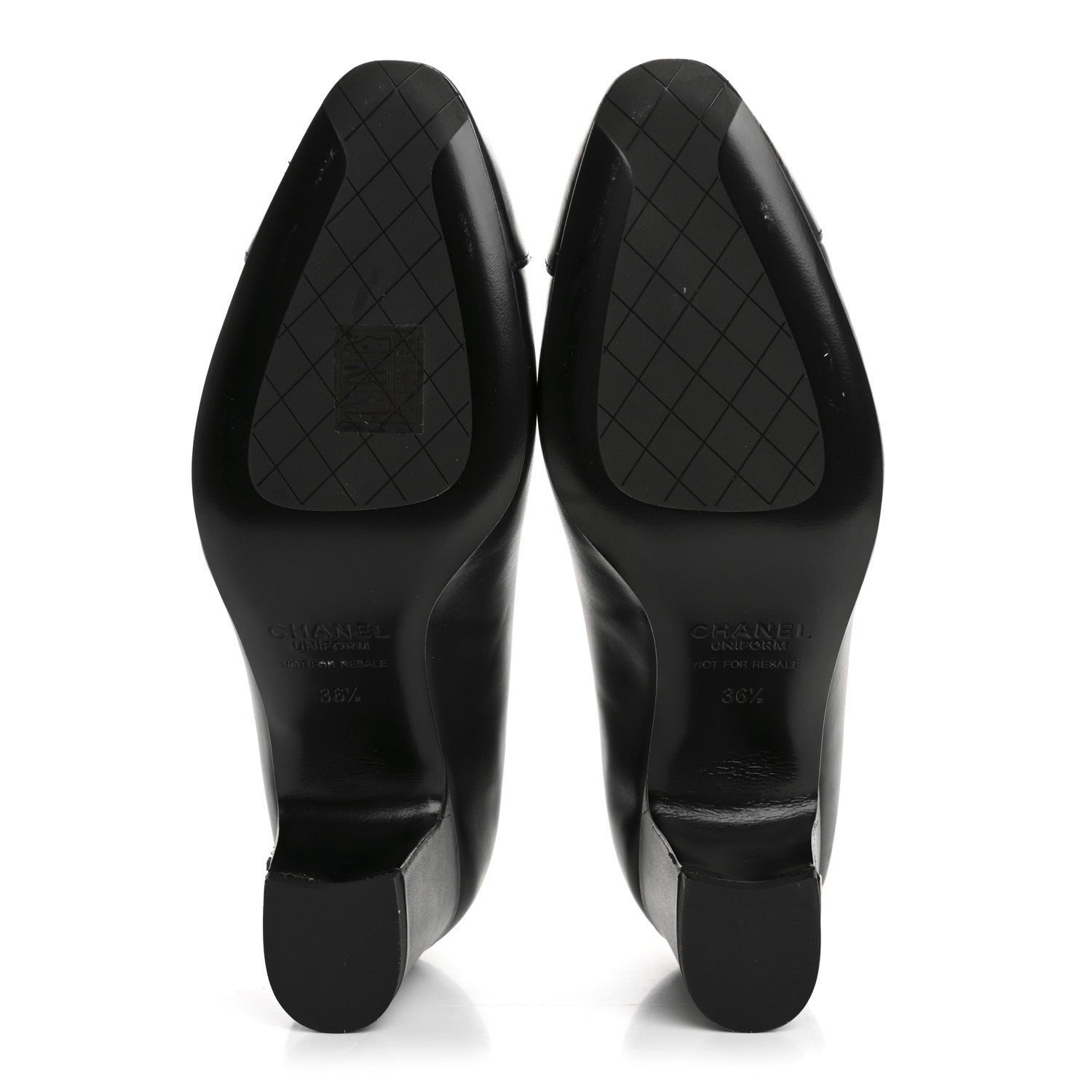 Lambskin Cap Toe CC Uniform Pumps 36.5 Black
