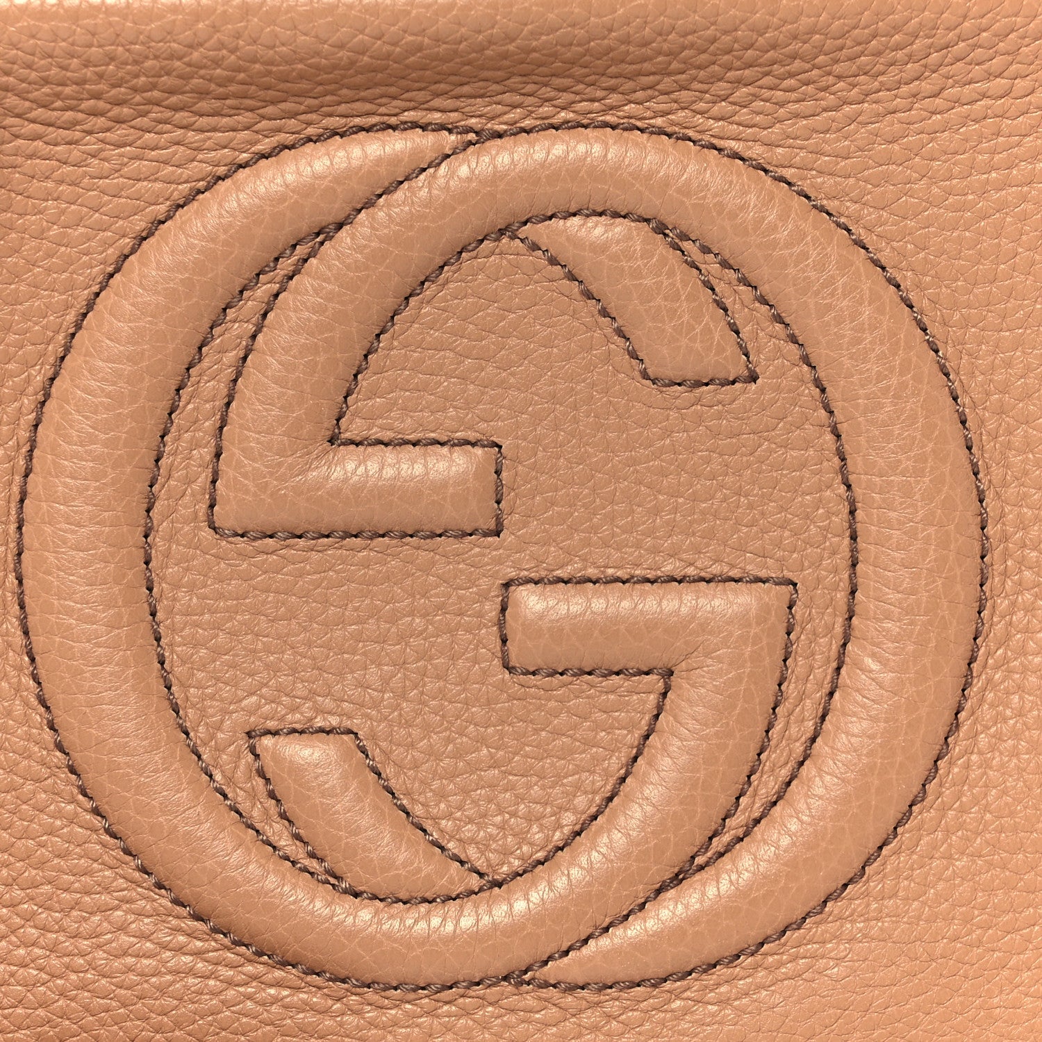Pebbled Calfskin Small Soho Disco Bag Camelia