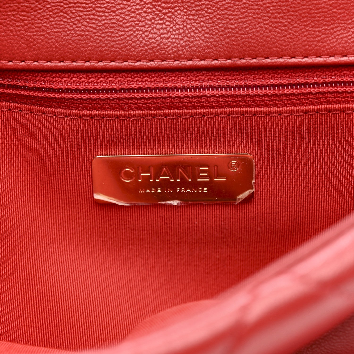 Goatskin Quilted Large Chanel 19 Flap Red