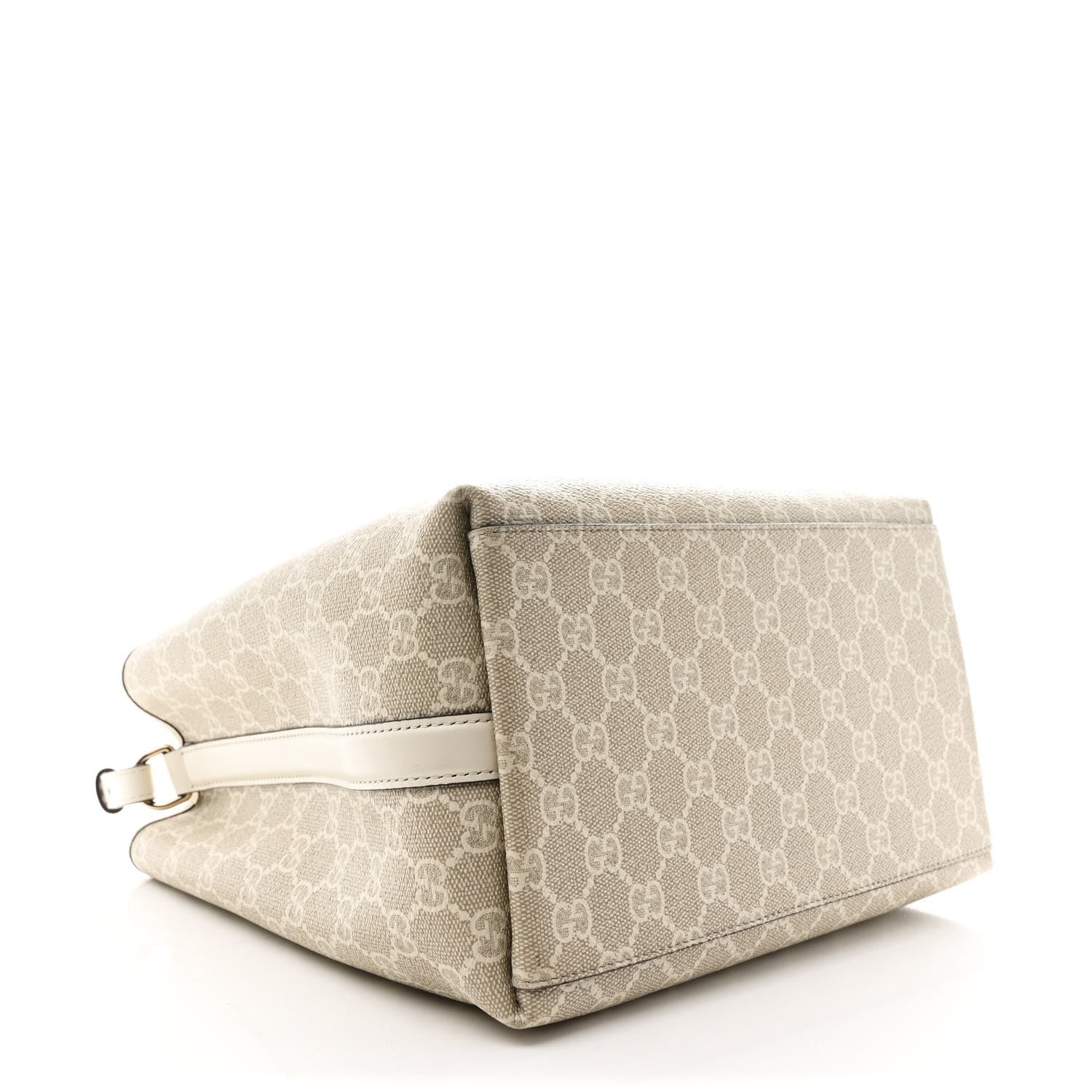 GG Supreme Monogram Medium Emblem Bucket Bag Beige Mystic White