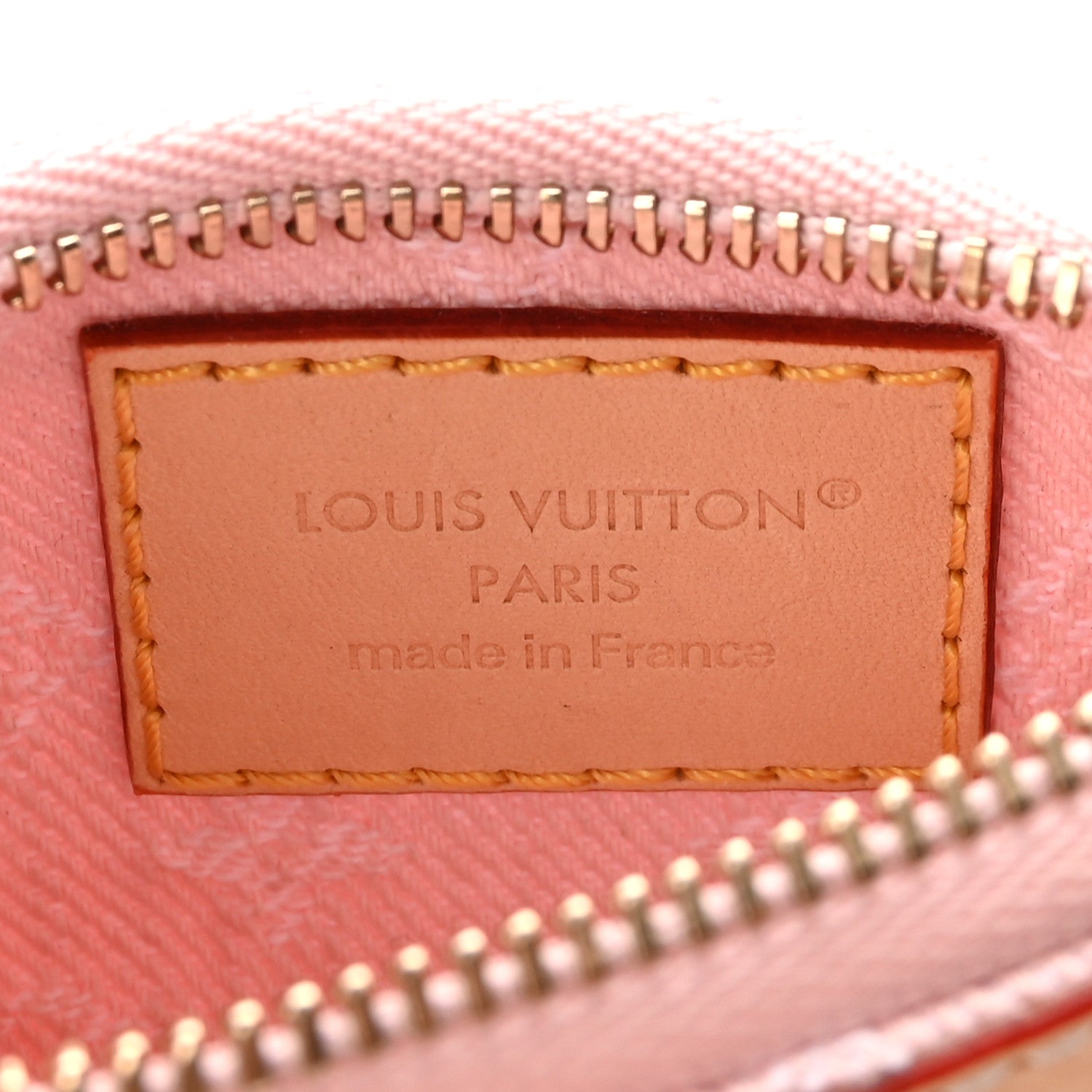 Monogram Denim Key Pouch Washed Pink