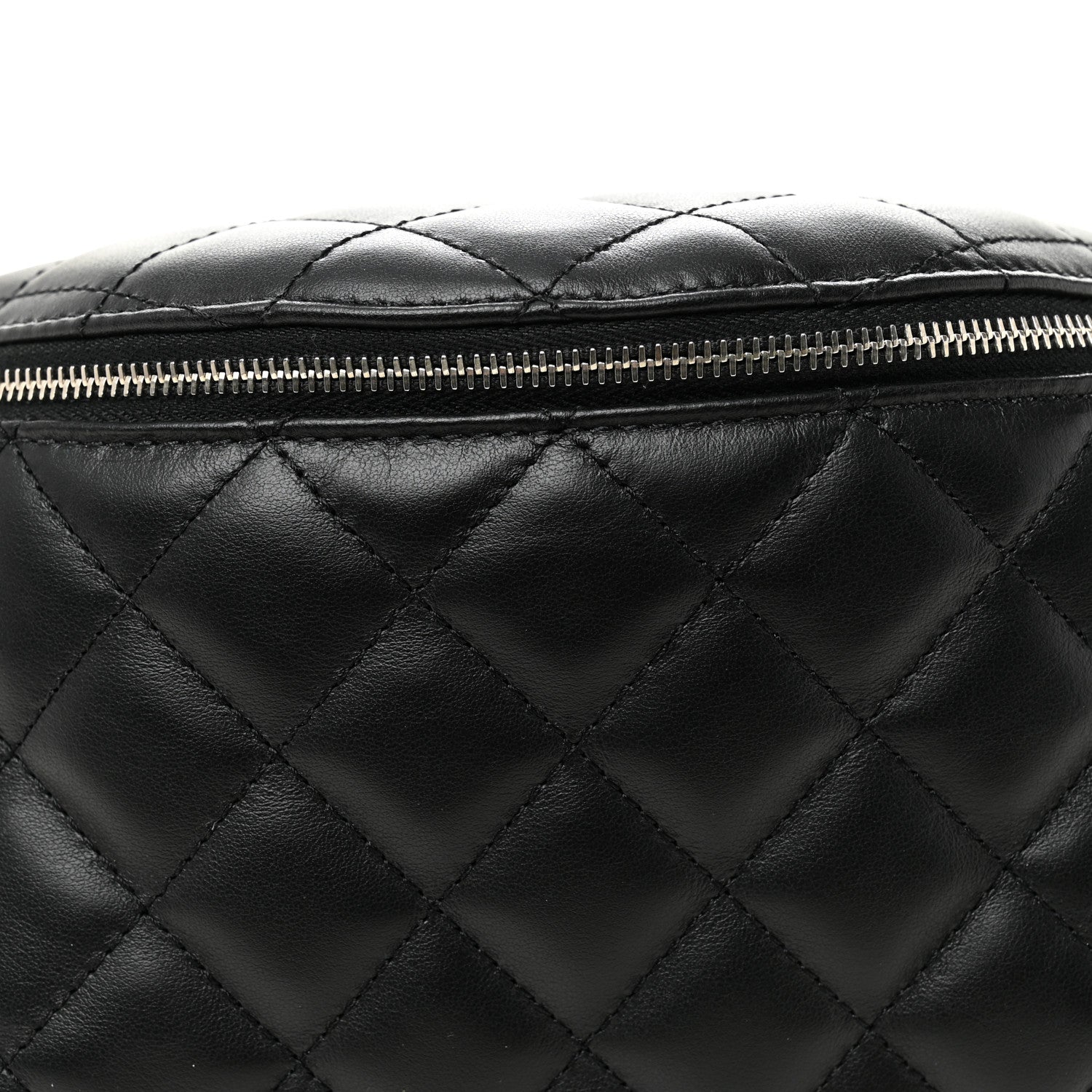 Calfskin Quilted Waist Belt Bag Black