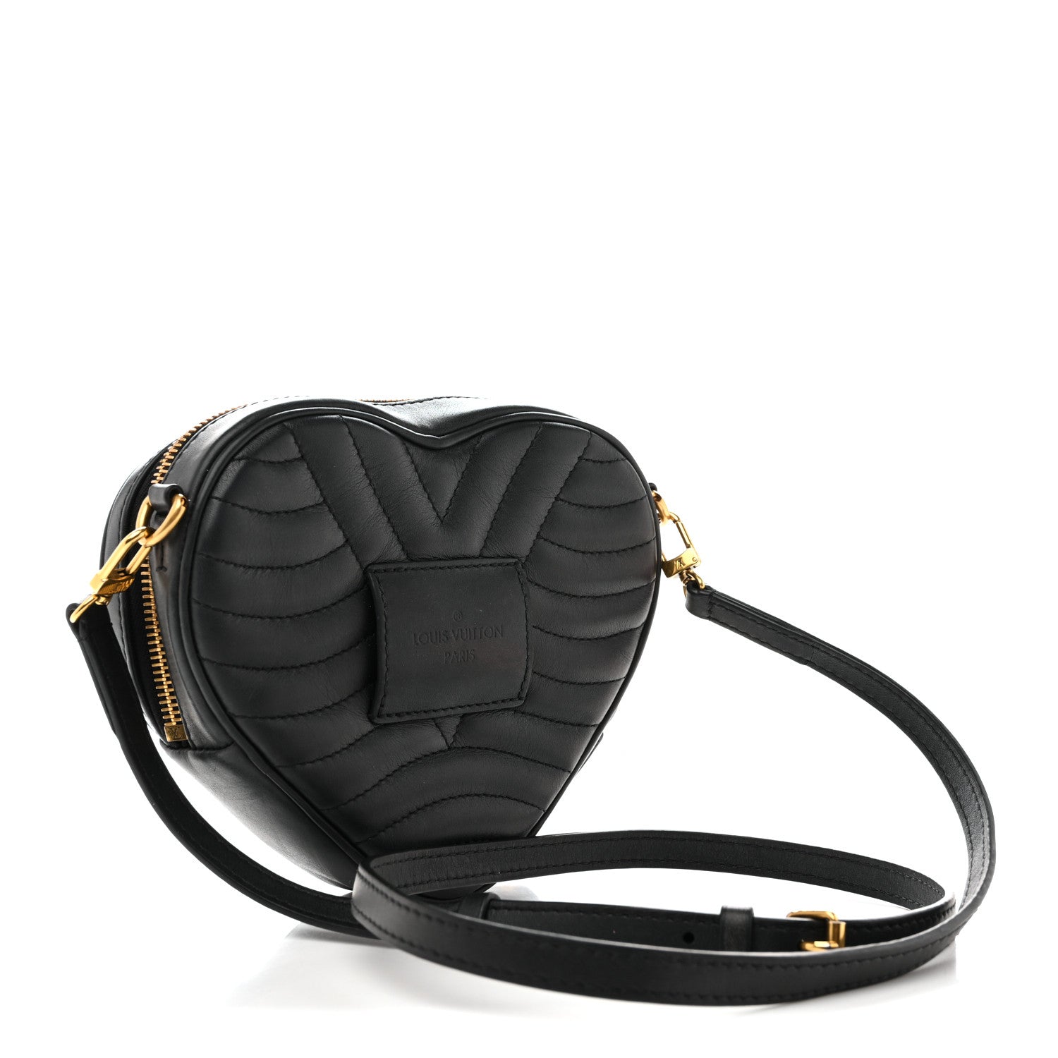 Calfskin New Wave Heart Bag Black