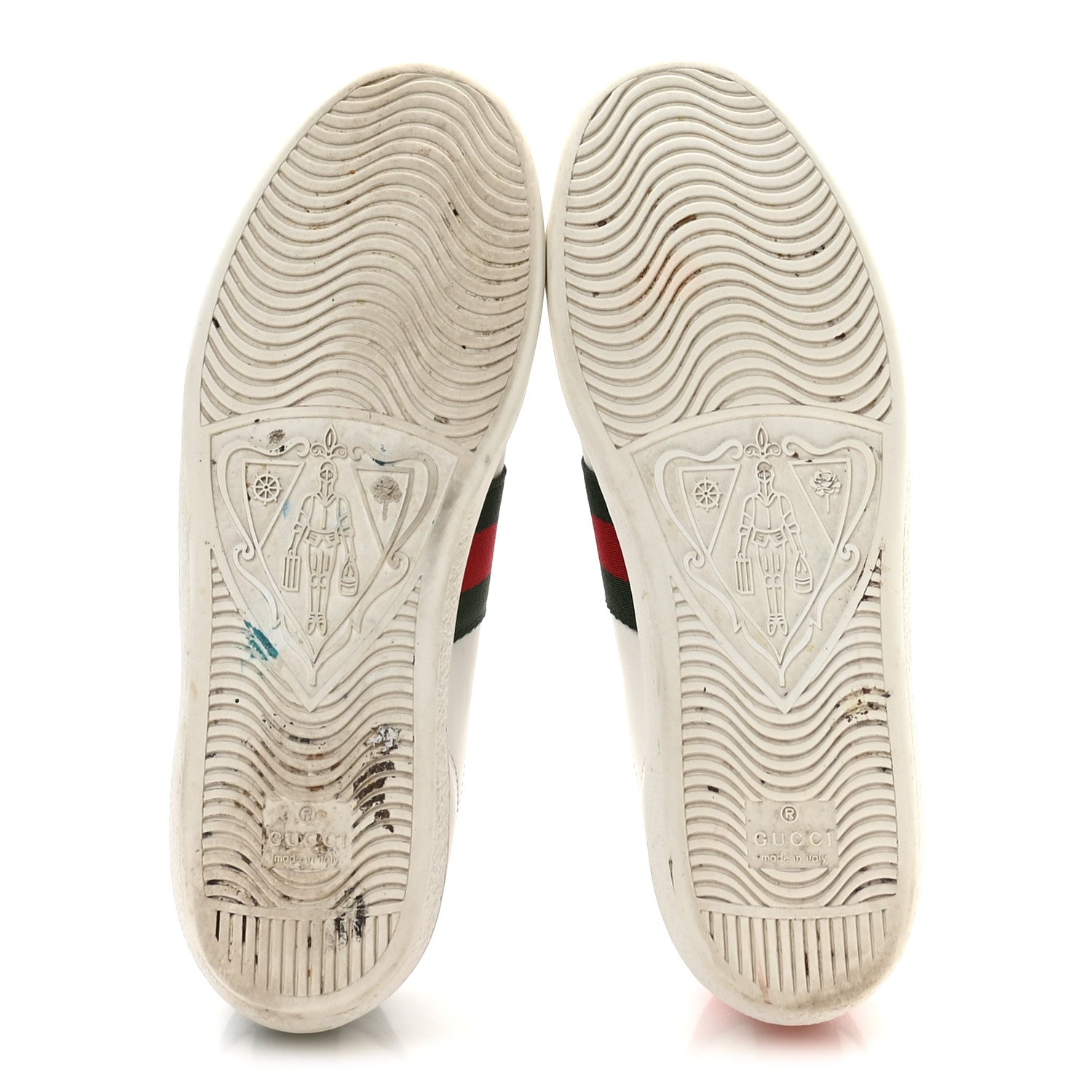 Calfskin Ayers Bee Embroidered Womens Ace Sneakers 37 White Green