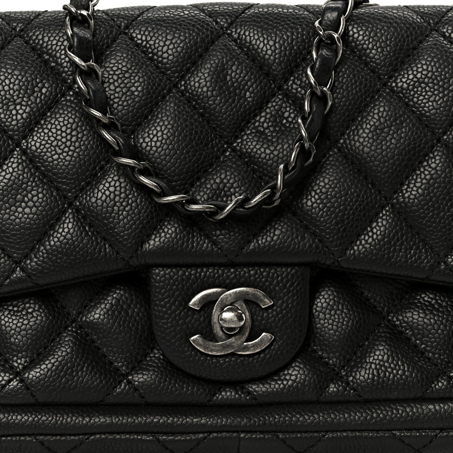 Caviar Quilted Medium Now and Forever Flap Black