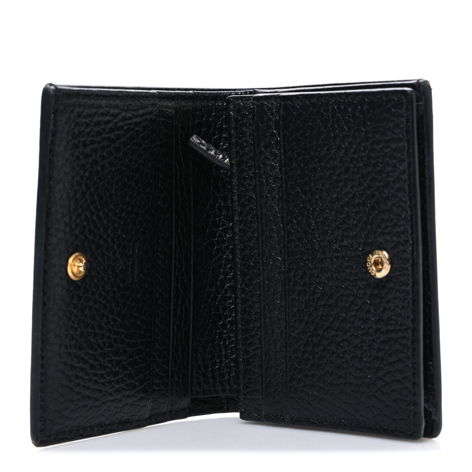Dollar Calfskin GG Supreme Monogram GG Marmont Card Case Black Beige Ebony