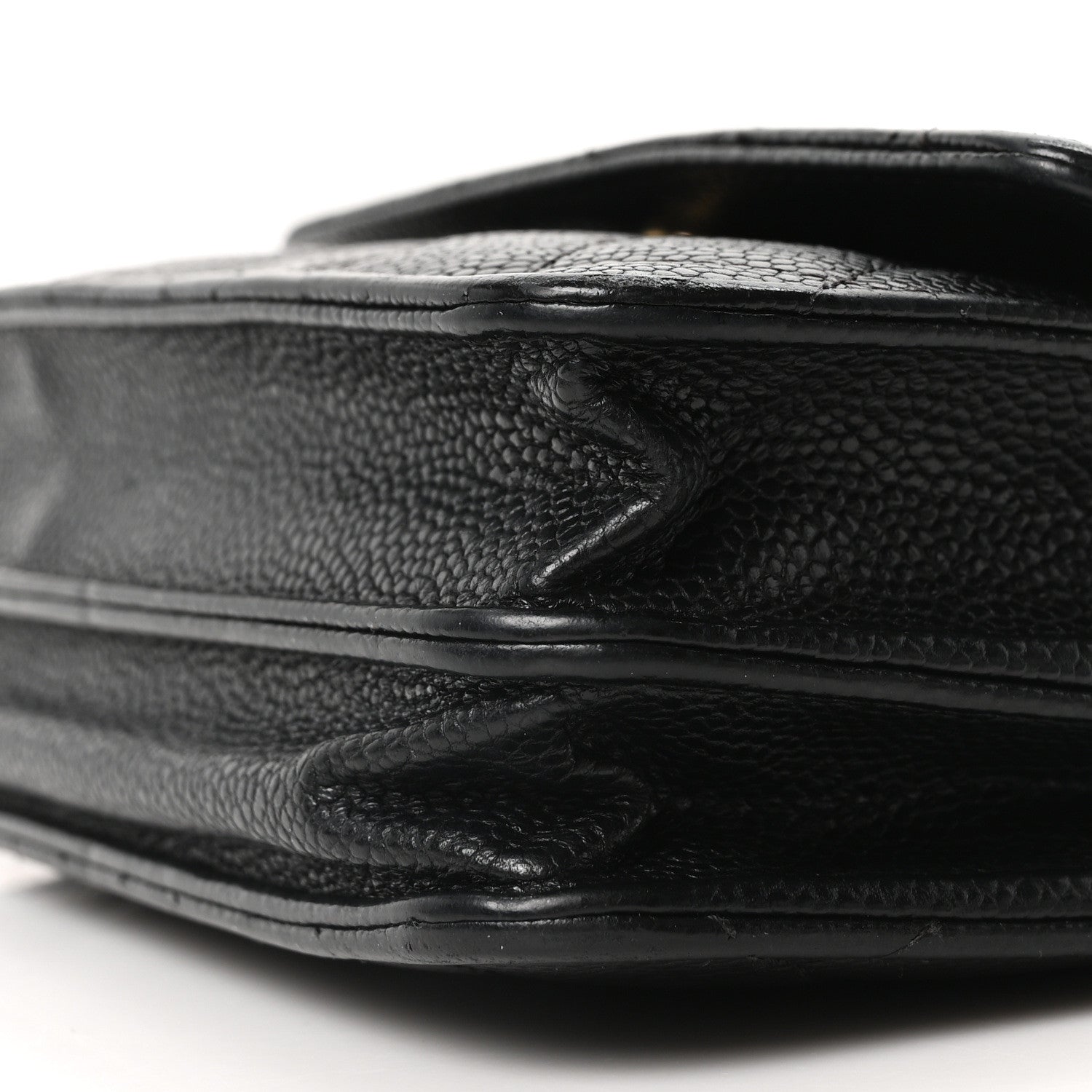 Caviar Quilted Square Wallet On Chain WOC Black