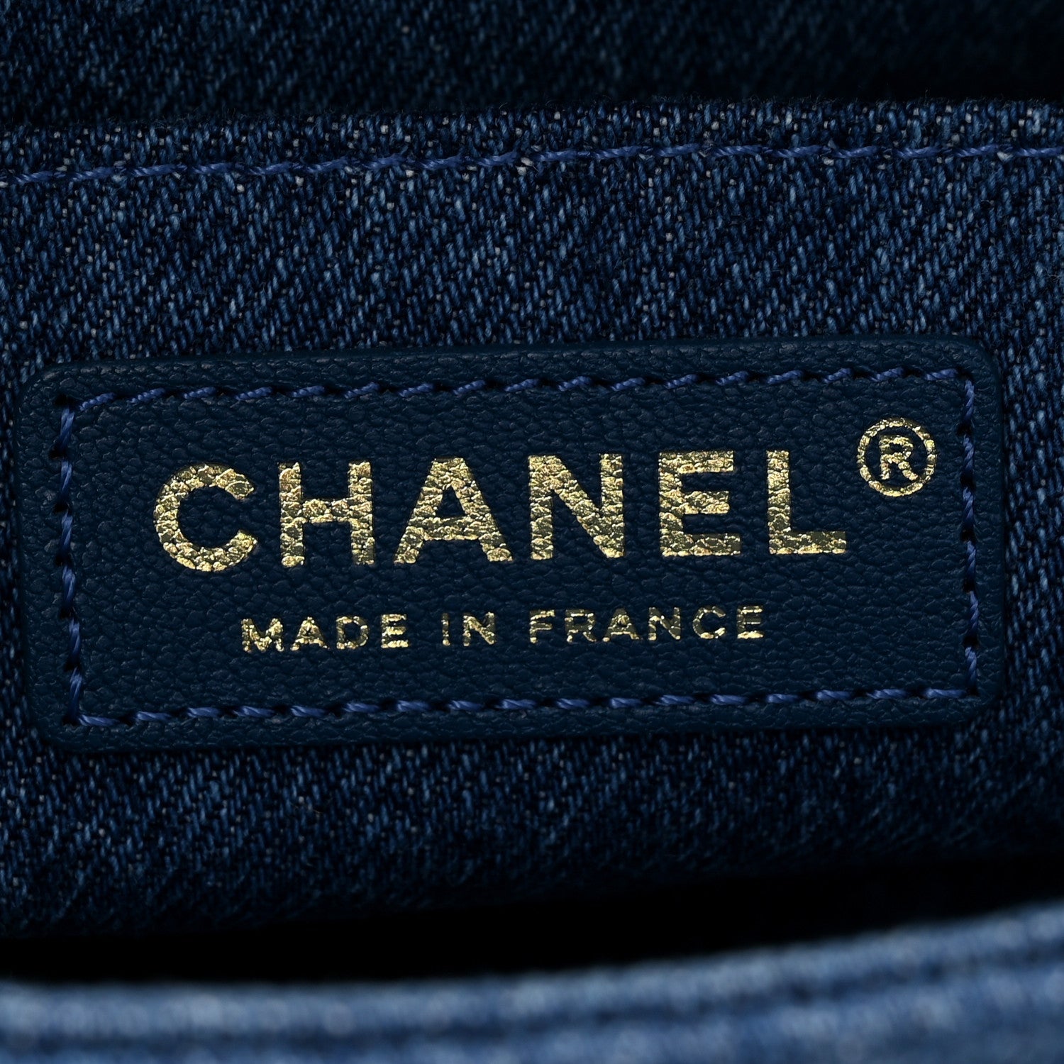 Denim Shearling Hieroglyph Flap Blue