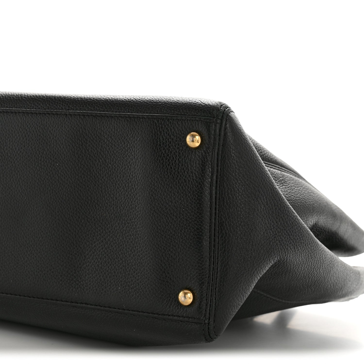 Calfskin Cerf Executive Shopper Tote Black
