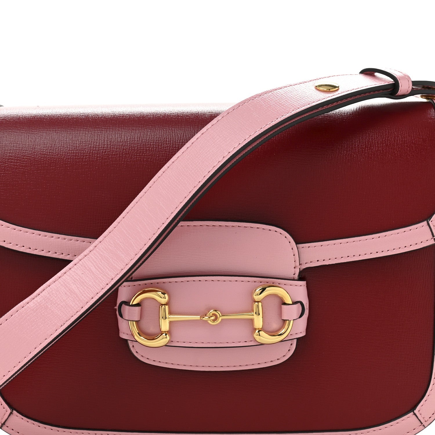 Azalea Calfskin Horsebit 1955 Shoulder Bag New Cherry Red Wild Rose