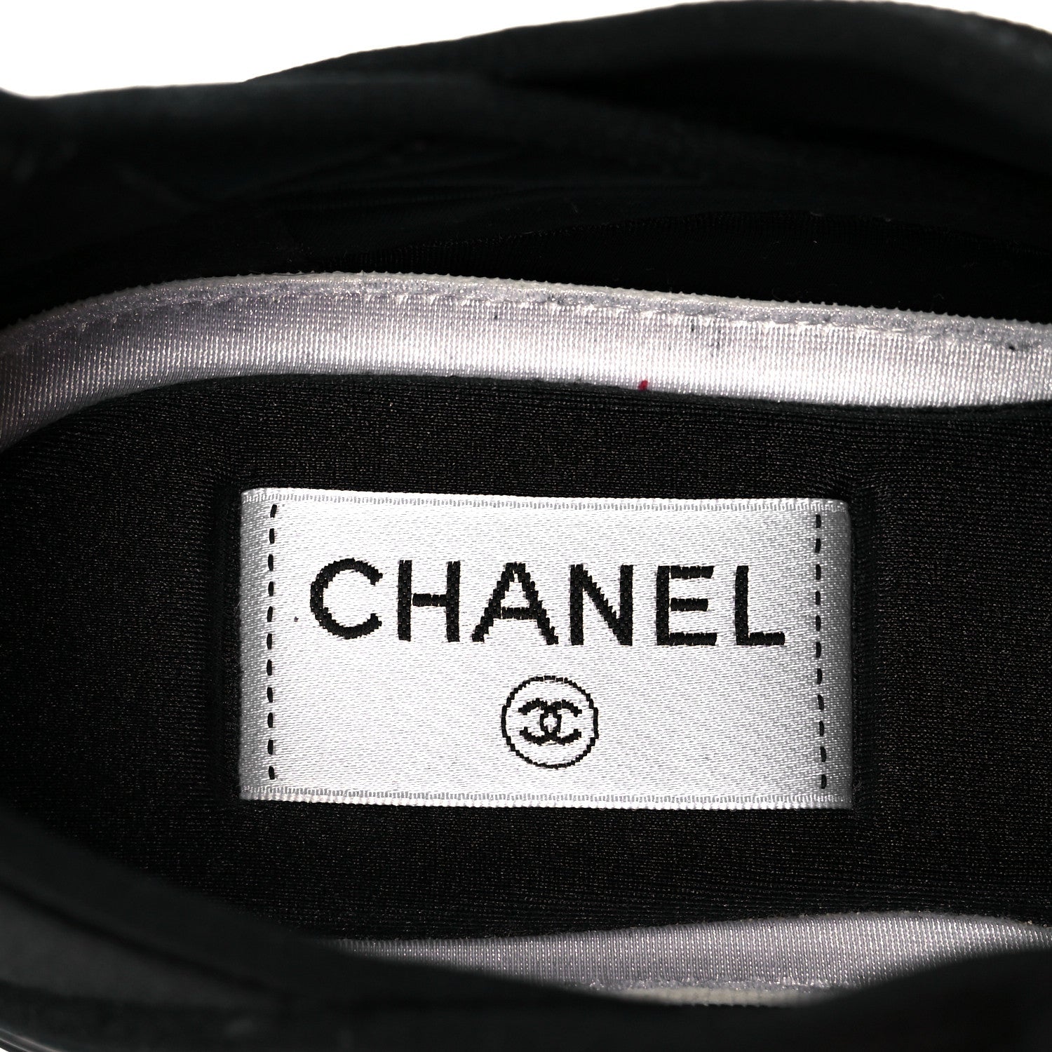 Velvet Calfskin Mixed Fibers CC Sneakers 36.5 Black