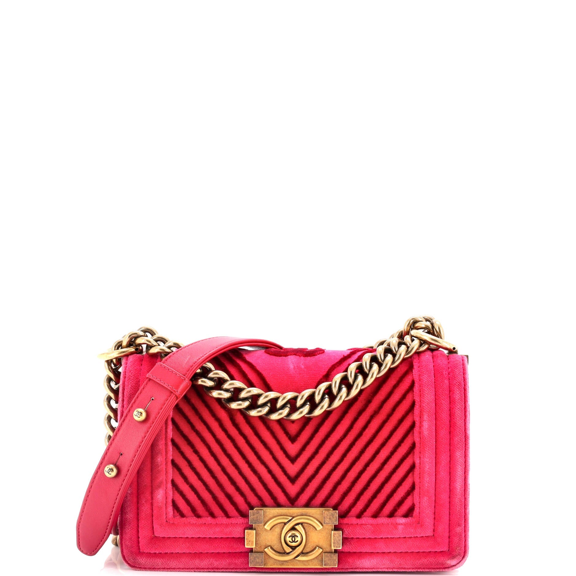 Boy Flap Bag Chevron Velvet Small