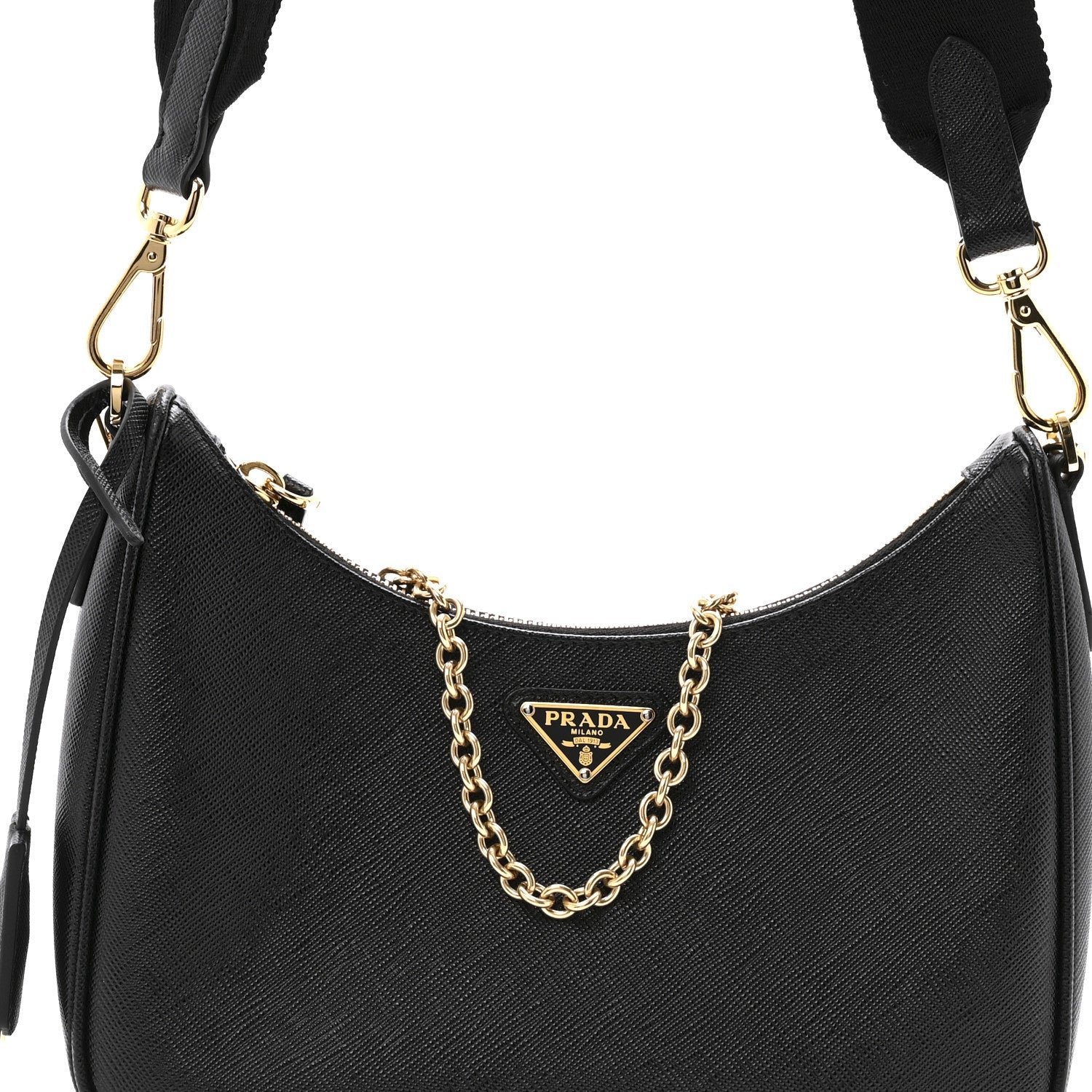 Saffiano Lux Re-Edition 2005 Shoulder Bag Black