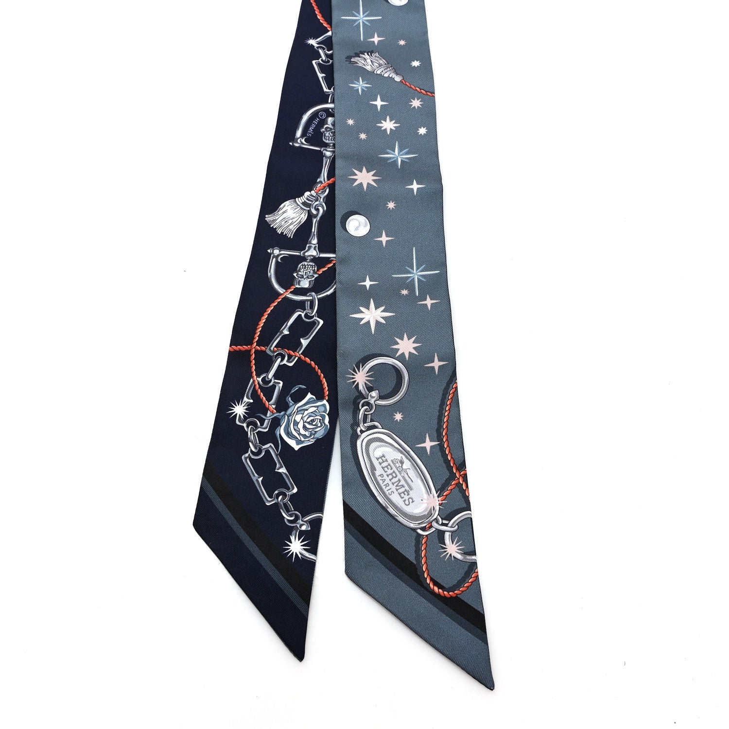 Silk C'est la Fete Twilly Ardoise Clair Rose Pale Bleu Marine