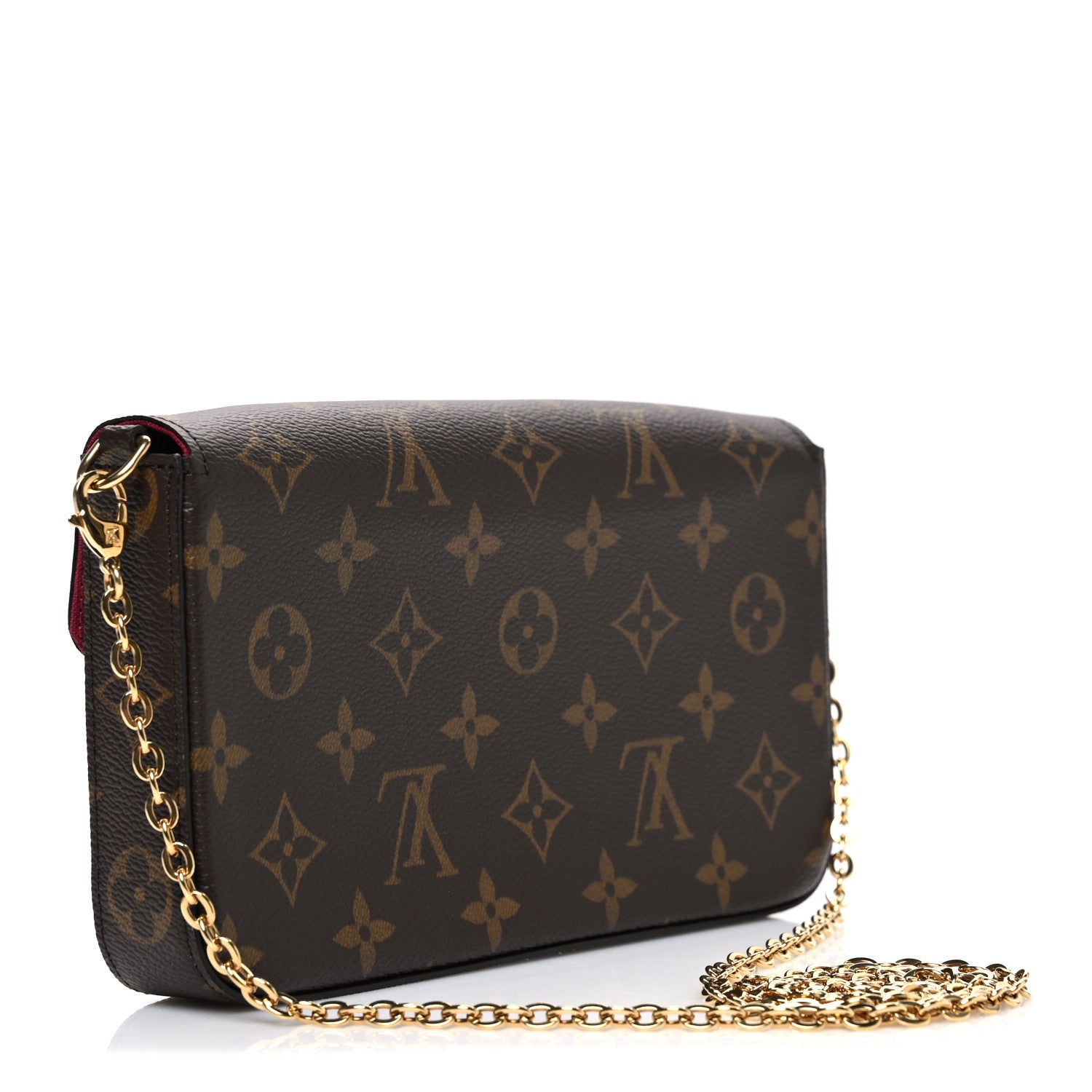Monogram Pochette Felicie Chain Wallet Fuchsia