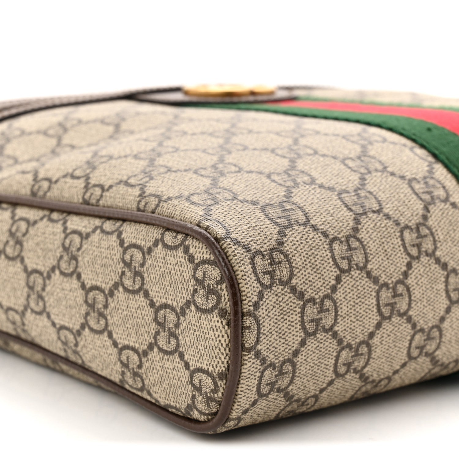 GG Supreme Monogram Web Medium Ophidia Messenger Bag Brown