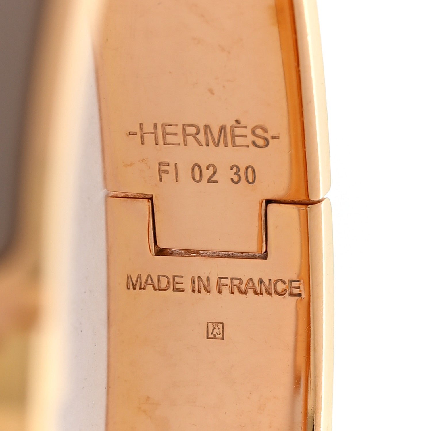 Enamel Narrow Clic Clac H Bracelet PM Marron Glace