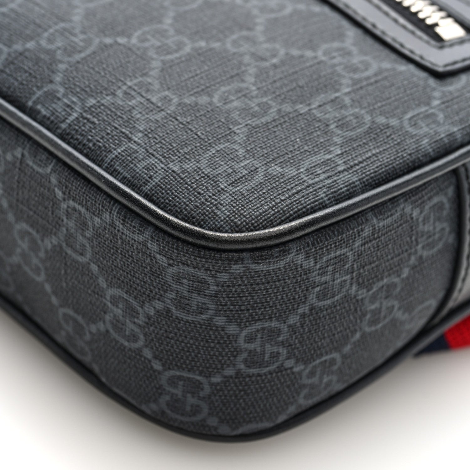 Soft GG Supreme Monogram Web Belt Bag Black Grey