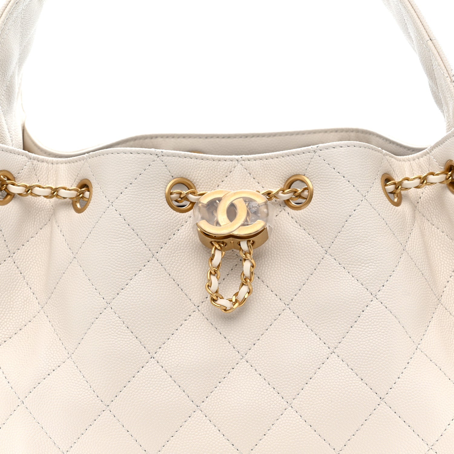 Caviar Quilted Small Chanel 25 Handbag White