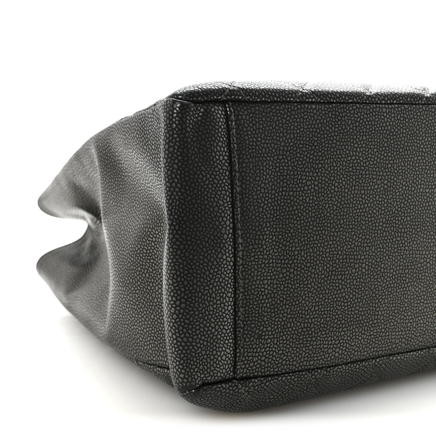 Caviar Quilted Grand Shopping Tote GST Dark Silver