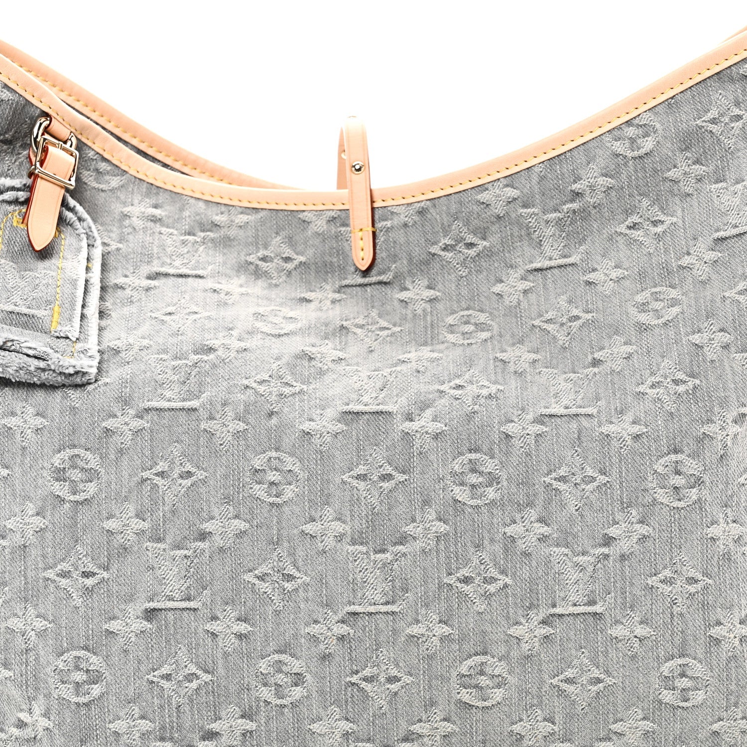 Monogram Denim CarryAll MM Washed Grey