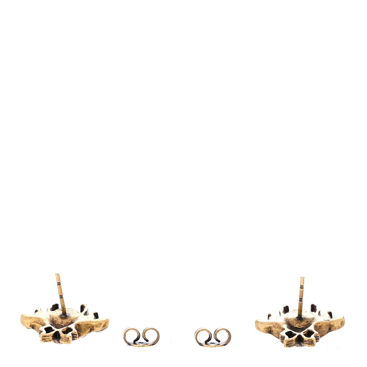 Crystal Pearl GG Bee Earrings Gold