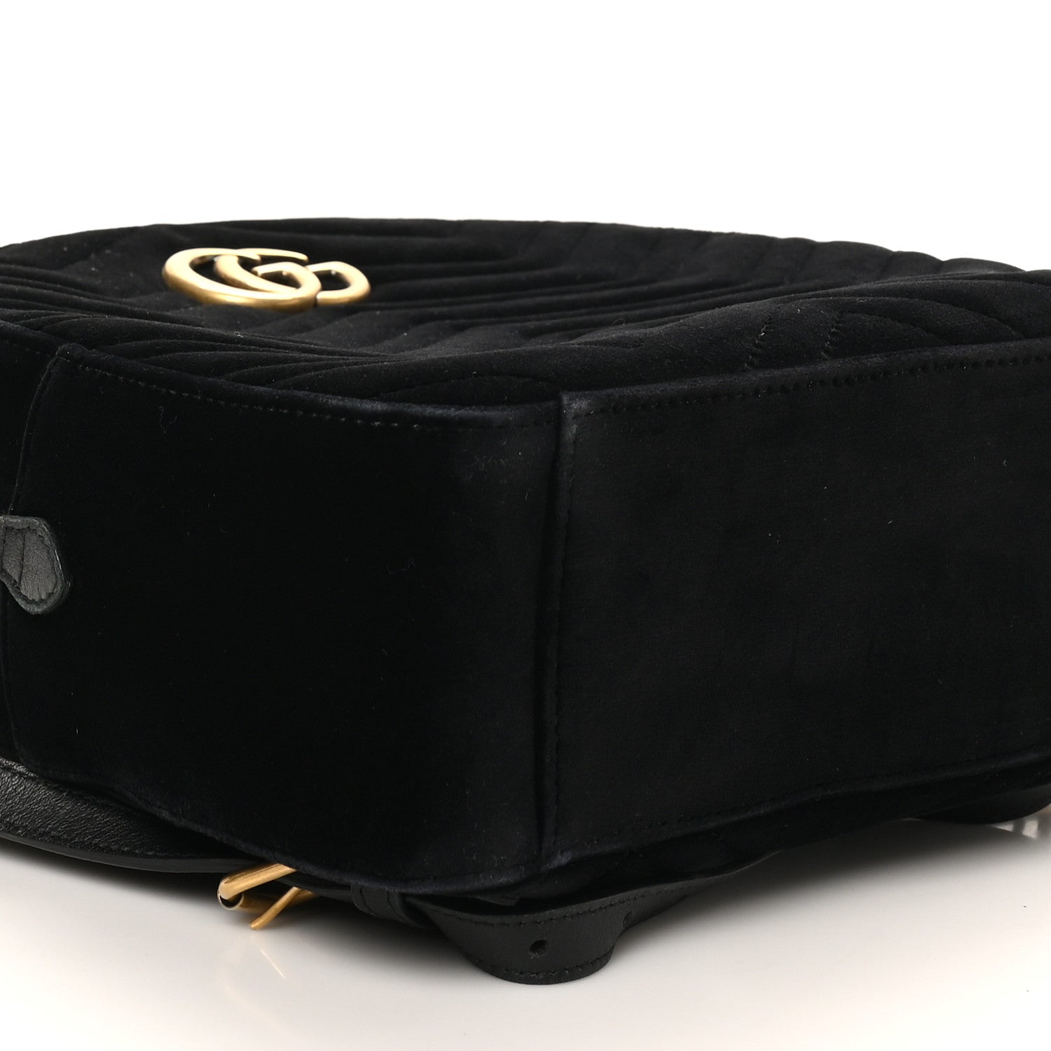 Velvet Matelasse GG Marmont Dome Backpack Black