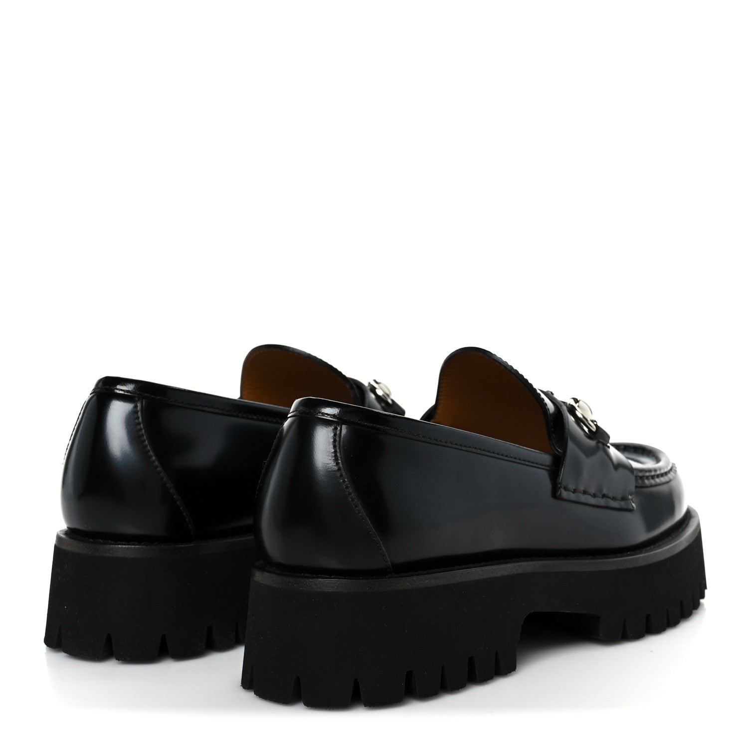 Cordovan Lux Womens Horsebit 45mm Platform Loafers 38 Black