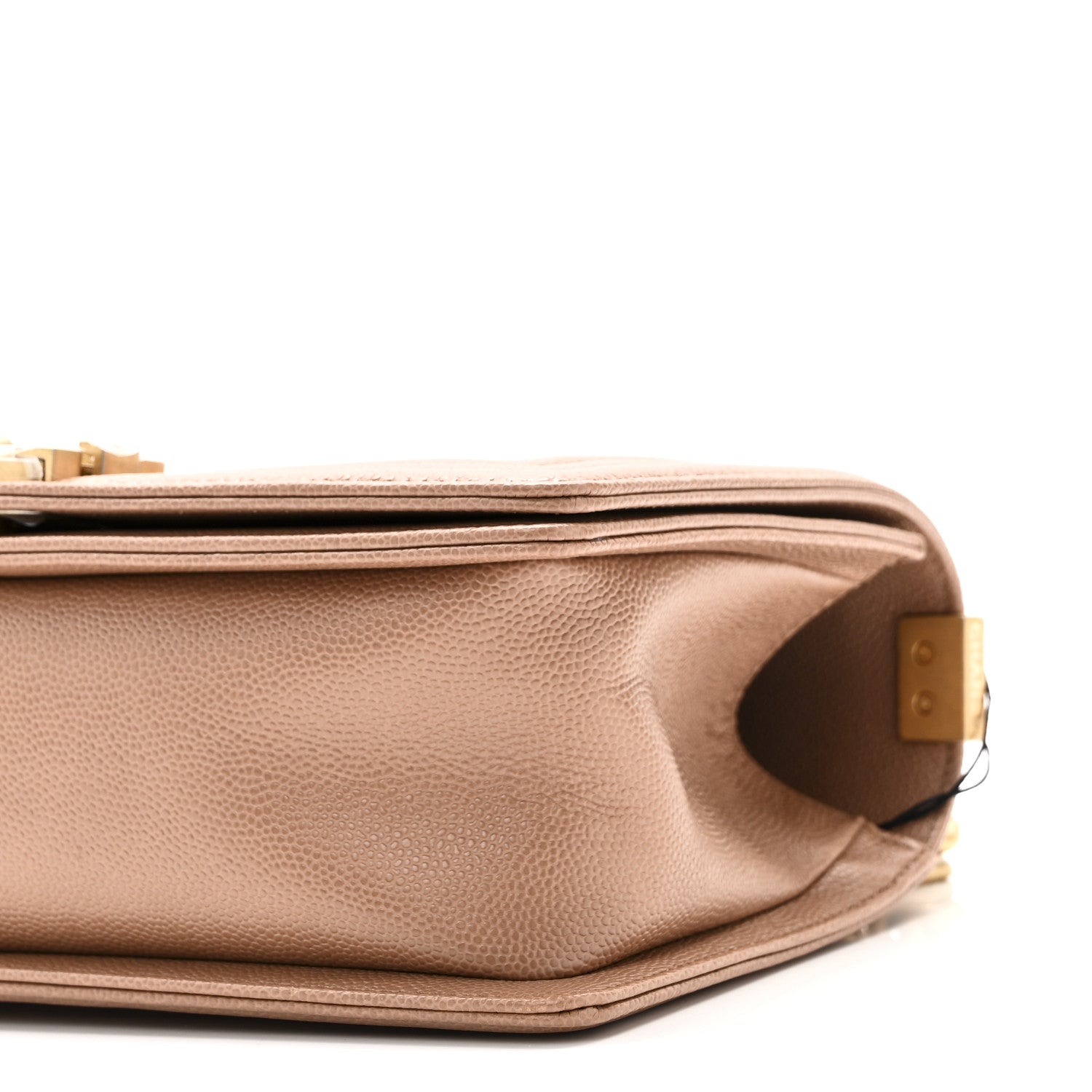 Caviar Chevron Quilted Medium Boy Flap Light Brown