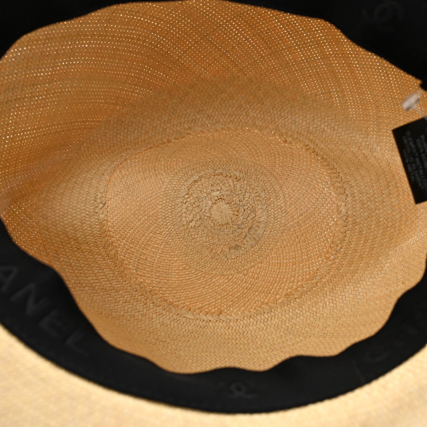 Straw Ribbon Fedora Hat L Beige Multicolor