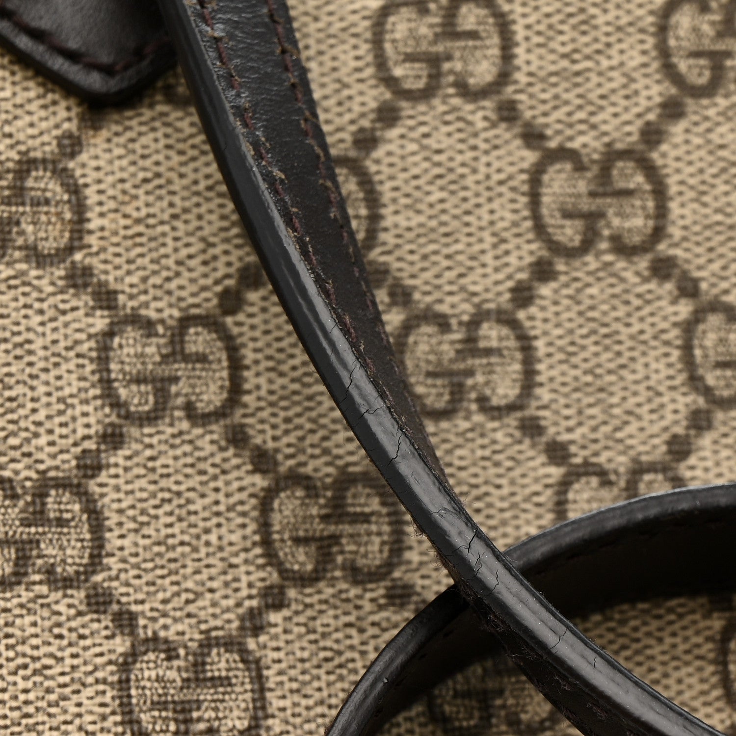 GG Supreme Monogram Large Shopping Tote Dark Brown