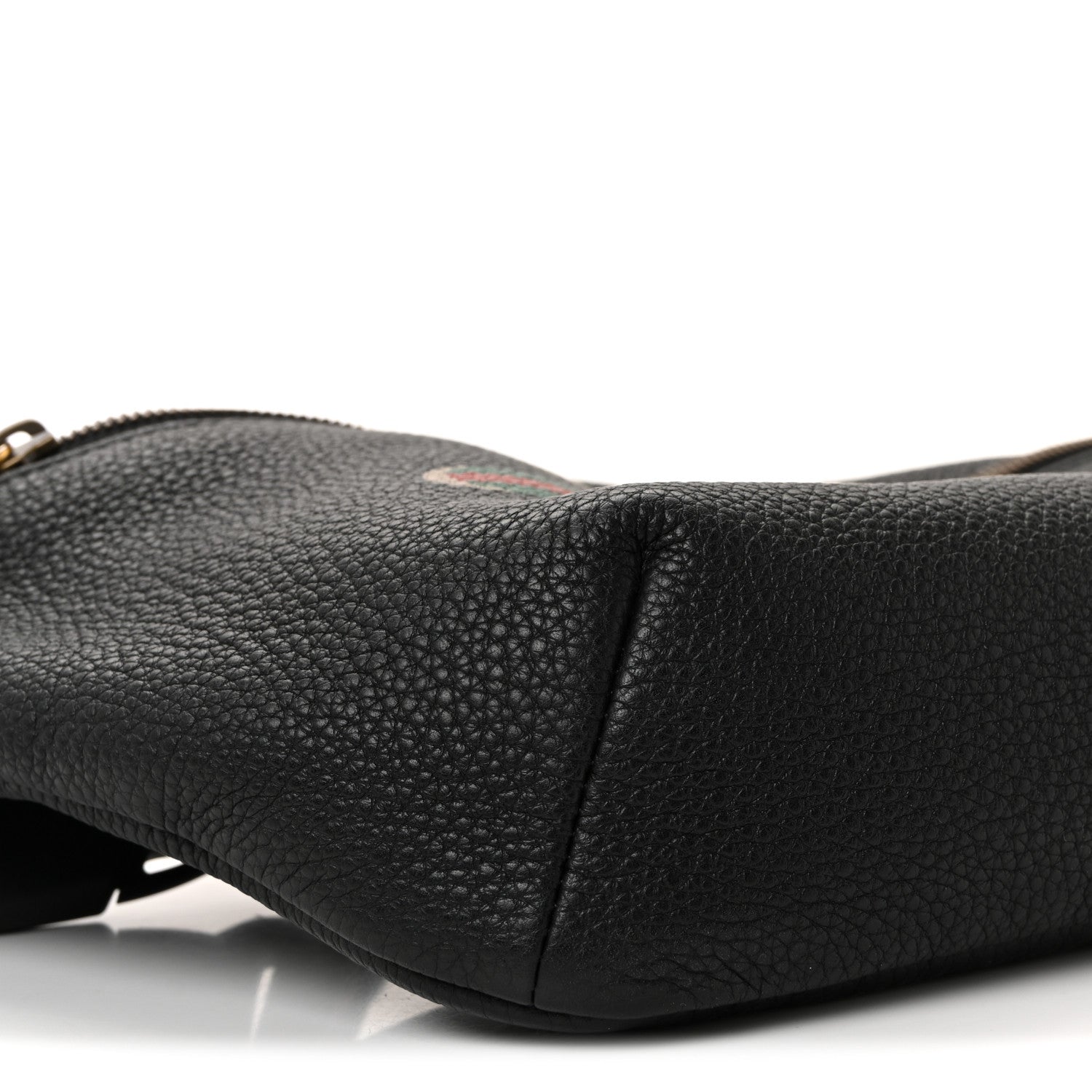 Grained Calfskin Logo Belt Bag Black