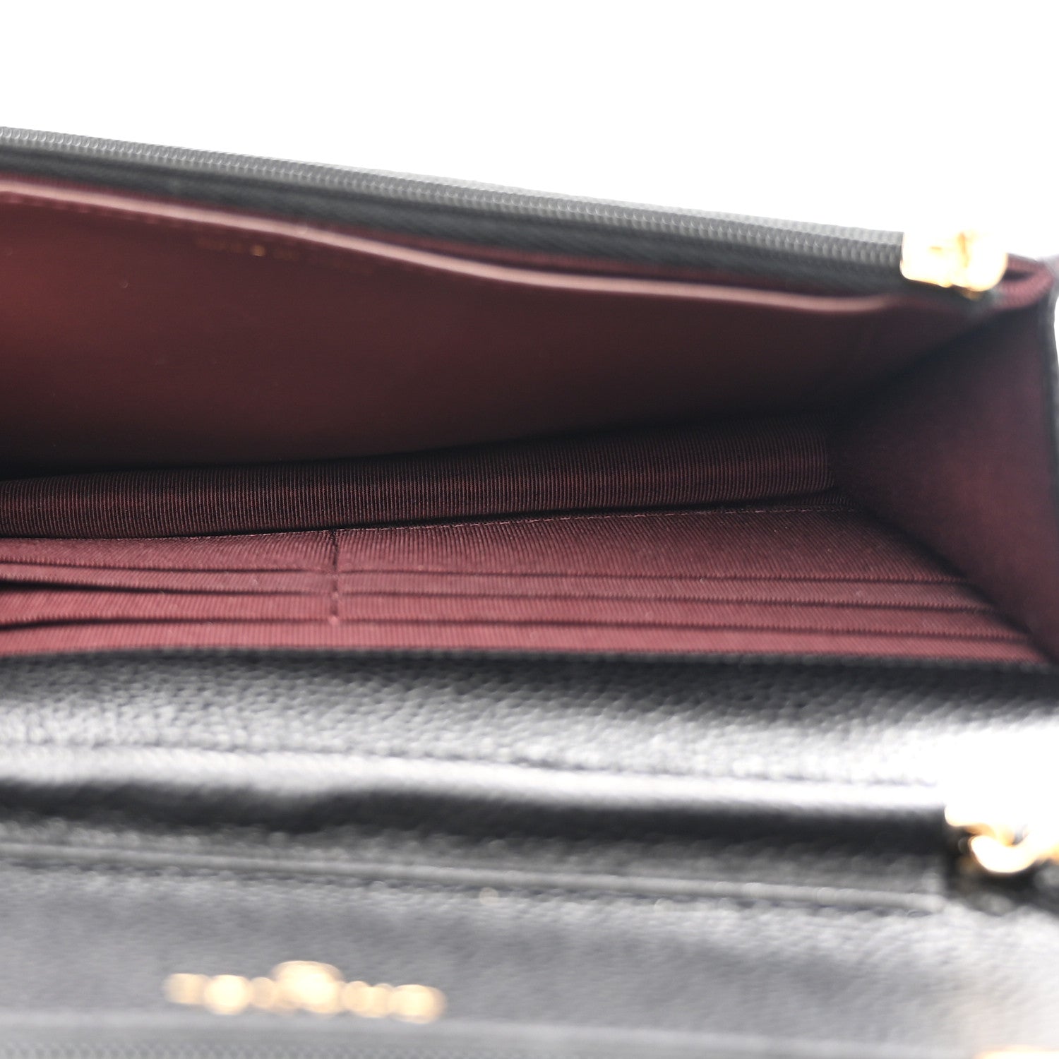 Lambskin Quilted Wallet On Chain WOC Black