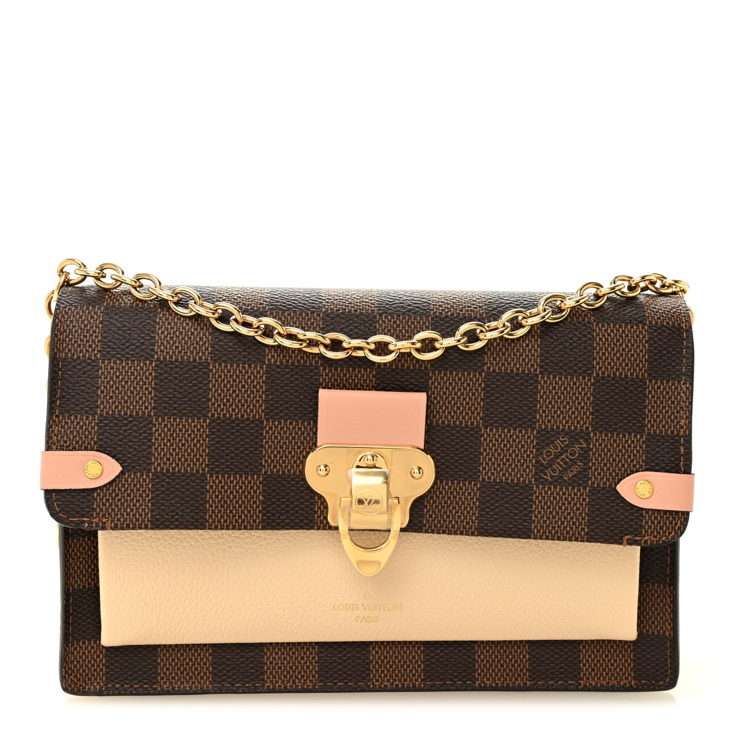 Damier Ebene Vavin Chain Wallet Creme