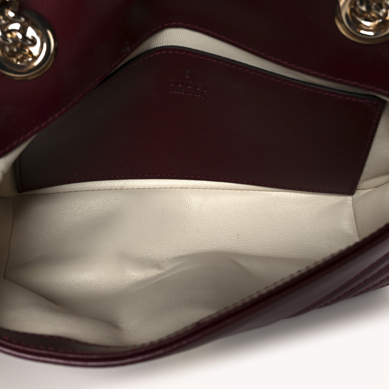 Lambskin Matelasse Small GG Marmont Shoulder Bag Rosso Ancora