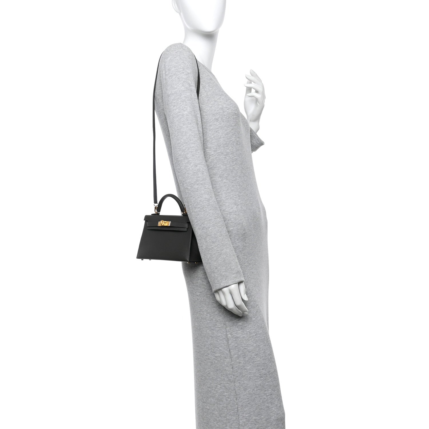 Madame Calfskin Mini Kelly Sellier 20 Graphite