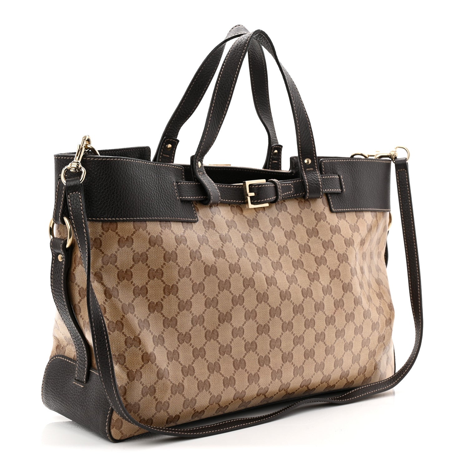 Crystal Monogram Tote Brown Brown