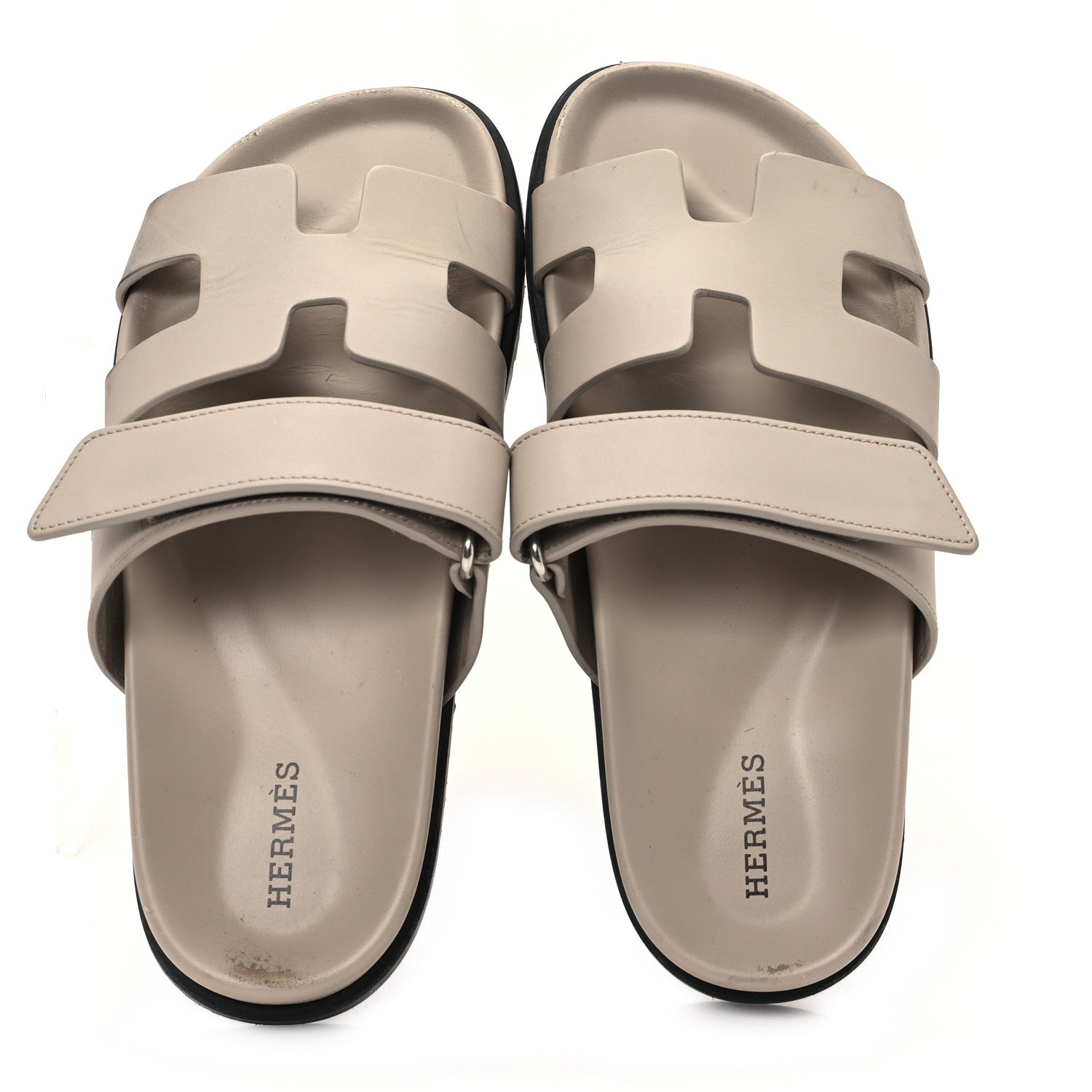 Calfskin Womens Chypre Sandals 36 Beige Mastic
